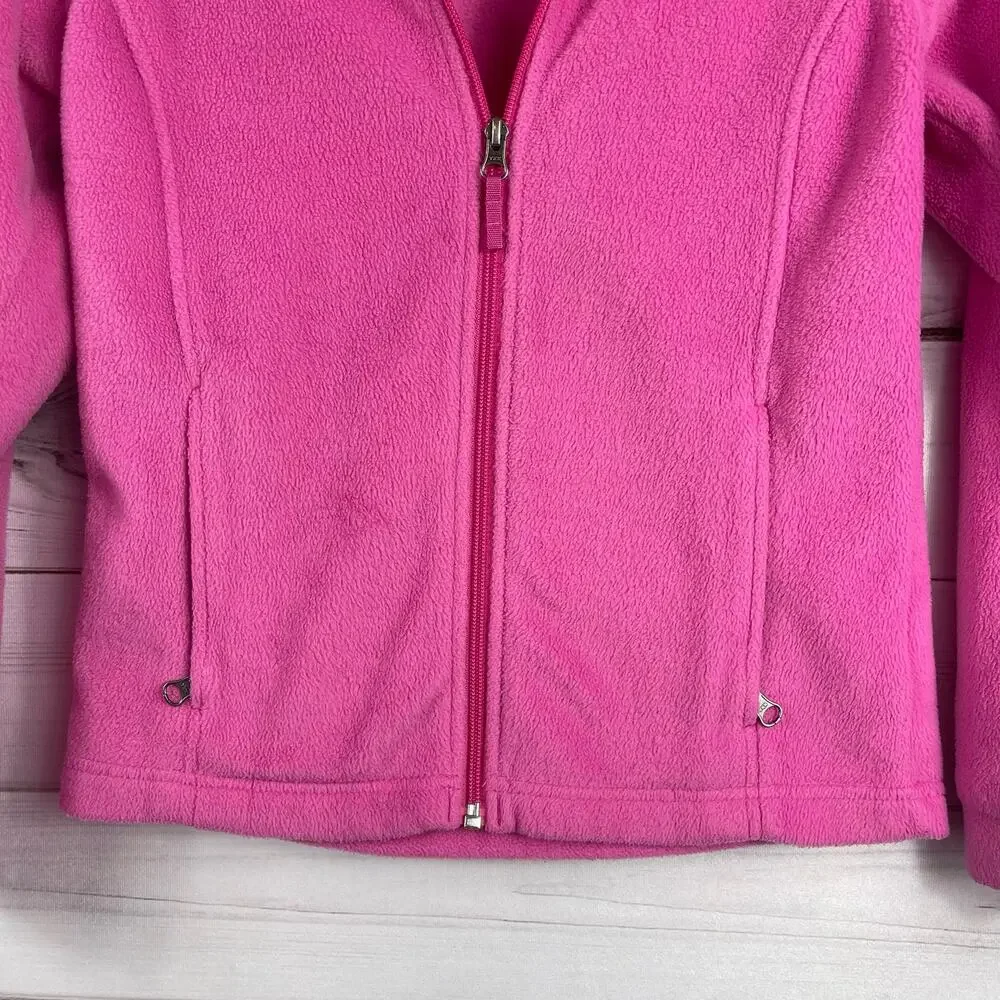 Columbia Pink Fleece Zip Up Jacket Size‎ M 10/12 Girls